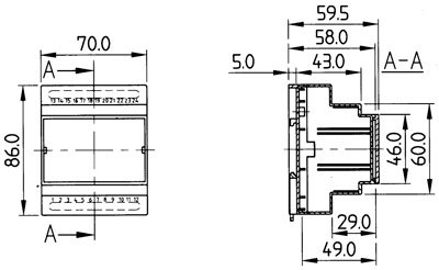 Рис.1. Габариты контроллера вентиляции Aeroclim 8-svw